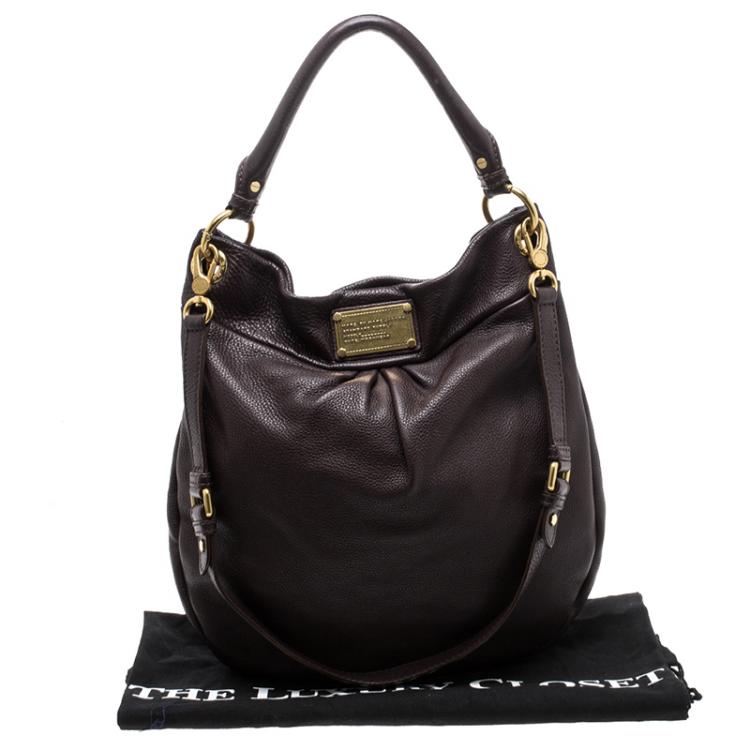 Pre Owned Marc by Marc Jacobs Dark Purple Leather Classic Q Hillier Hobo