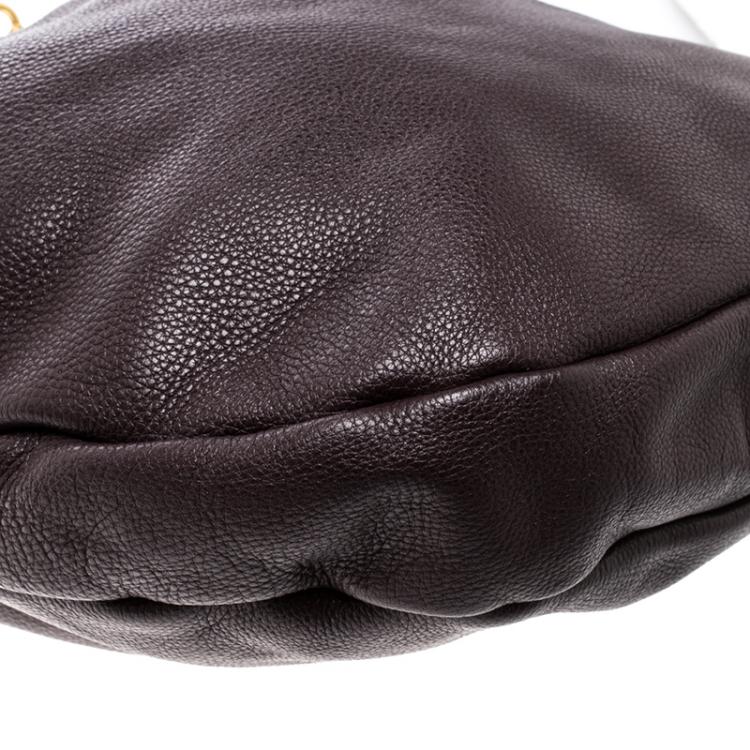 Pre Owned Marc by Marc Jacobs Dark Purple Leather Classic Q Hillier Hobo