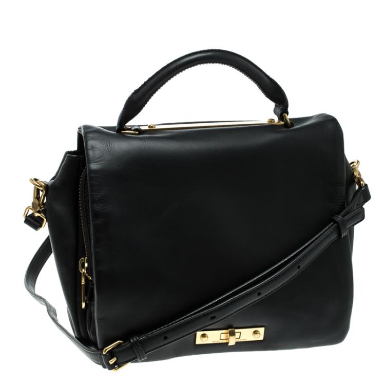 Pre Owned Marc By Marc Jacobs Black Leather Goodbye Columbus Top Handle Bag