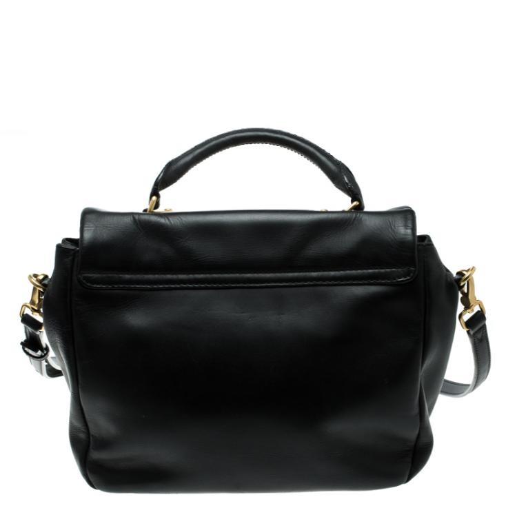 Pre Owned Marc By Marc Jacobs Black Leather Goodbye Columbus Top Handle Bag