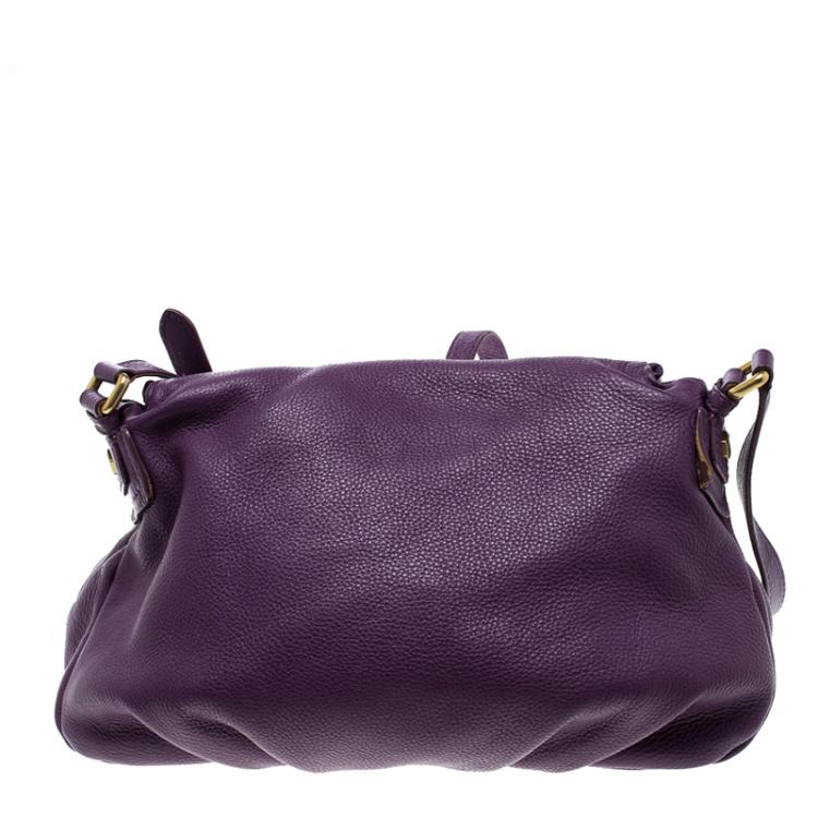 Pre Owned Marc by Marc Jacobs Purple Leather Classic Q Natasha Crossbody Bag