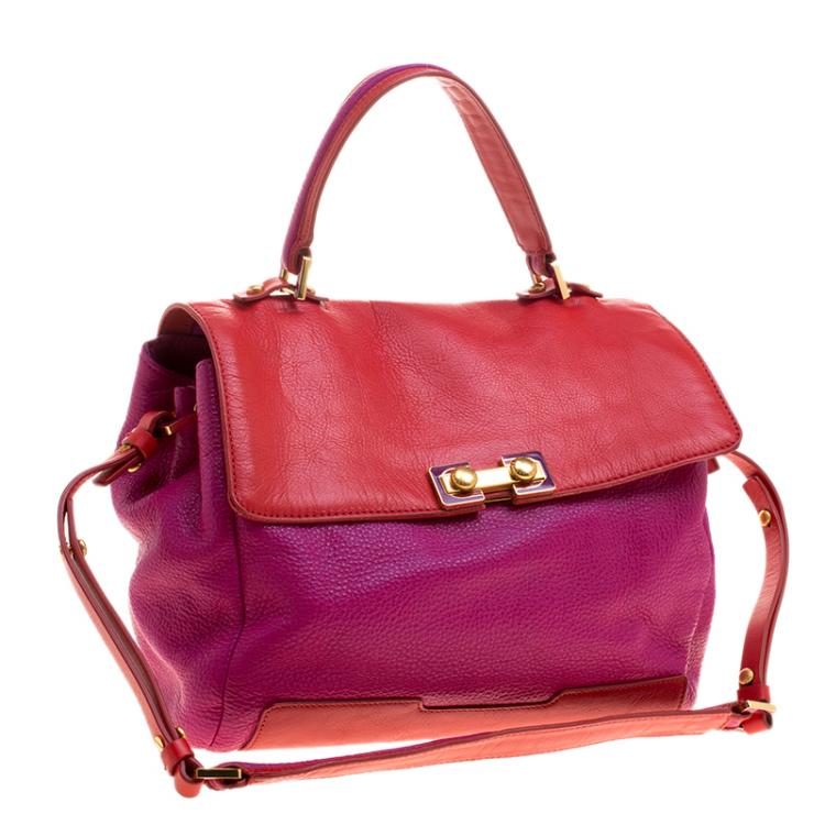 Pre Owned Marc By Marc Jacobs Fuchsia and Red Leather Bob’s Memphis Satchel