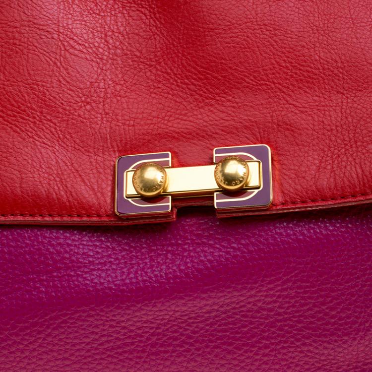 Pre Owned Marc By Marc Jacobs Fuchsia and Red Leather Bob’s Memphis Satchel