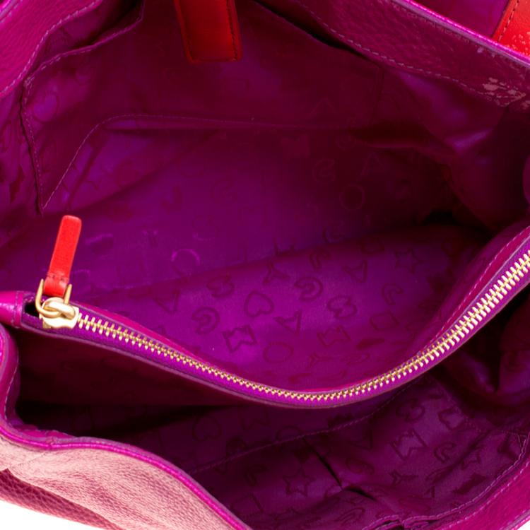 Pre Owned Marc By Marc Jacobs Fuchsia and Red Leather Bob’s Memphis Satchel