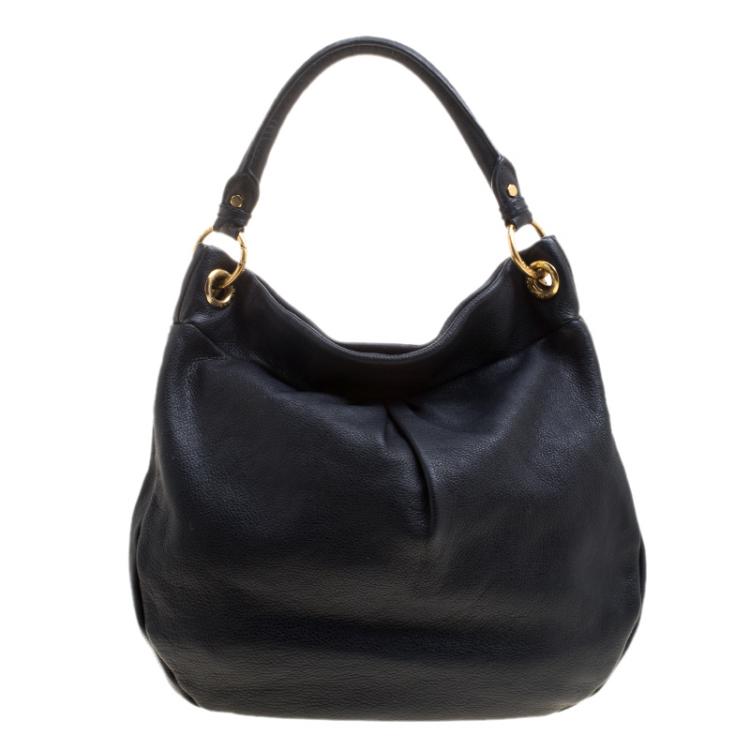 Pre Owned Marc by Marc Jacobs Navy Blue Leather Classic Q Hillier Hobo