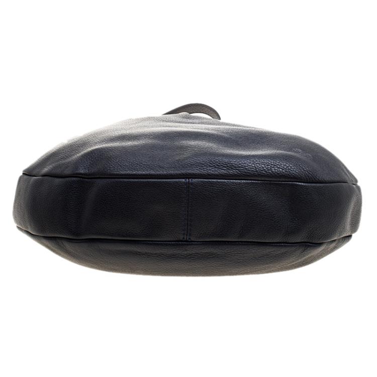 Pre Owned Marc by Marc Jacobs Navy Blue Leather Classic Q Hillier Hobo