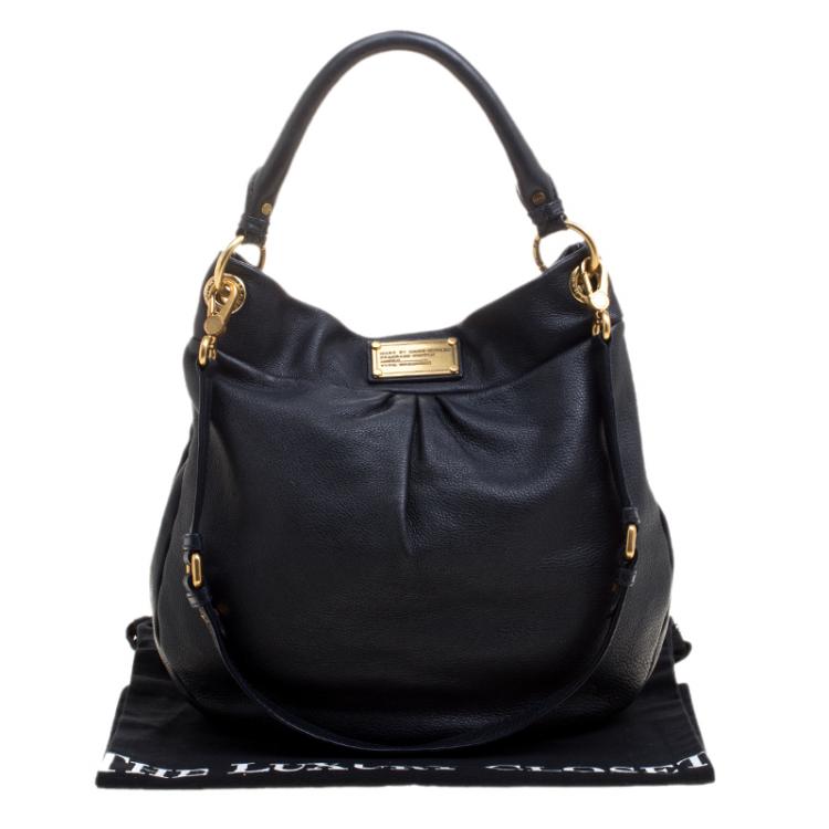 Pre Owned Marc by Marc Jacobs Navy Blue Leather Classic Q Hillier Hobo