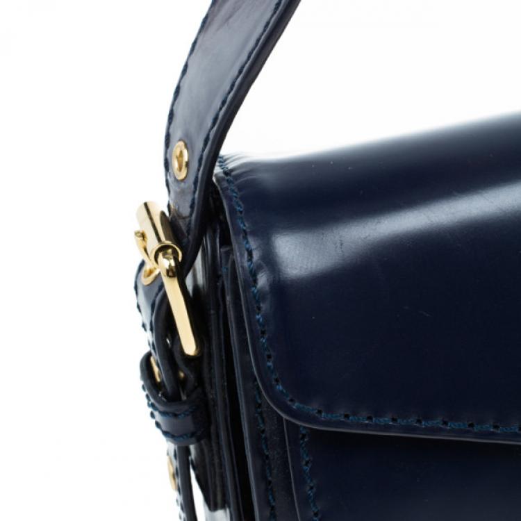 Pre Owned Marc by Marc Jacobs Navy Blue Leather Small Shoulder Bag