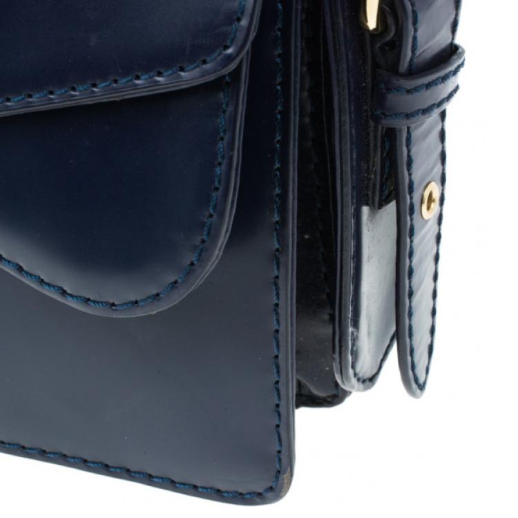 Pre Owned Marc by Marc Jacobs Navy Blue Leather Small Shoulder Bag