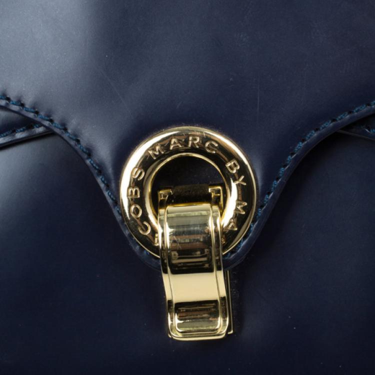 Pre Owned Marc by Marc Jacobs Navy Blue Leather Small Shoulder Bag