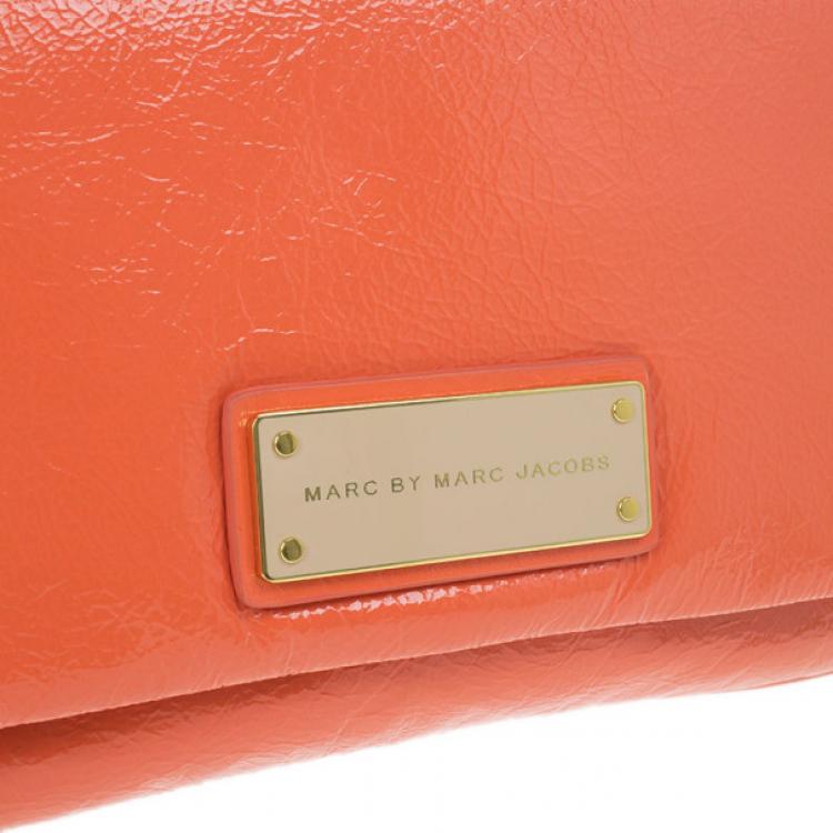 Pre Owned Marc by Marc Jacobs Orange Glazed Leather Percy Crossbody