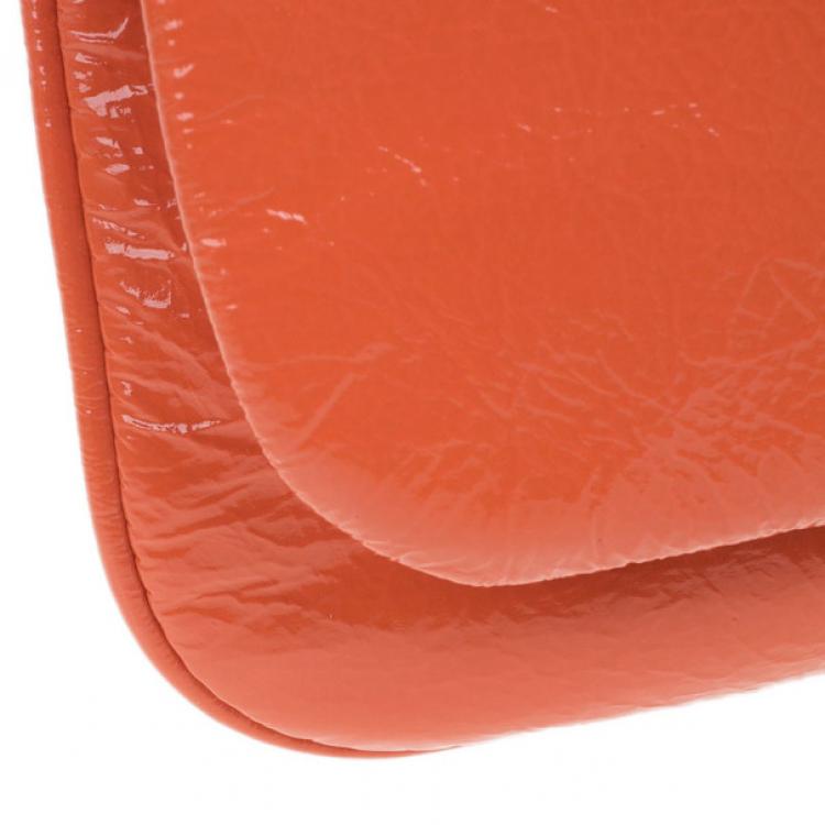 Pre Owned Marc by Marc Jacobs Orange Glazed Leather Percy Crossbody