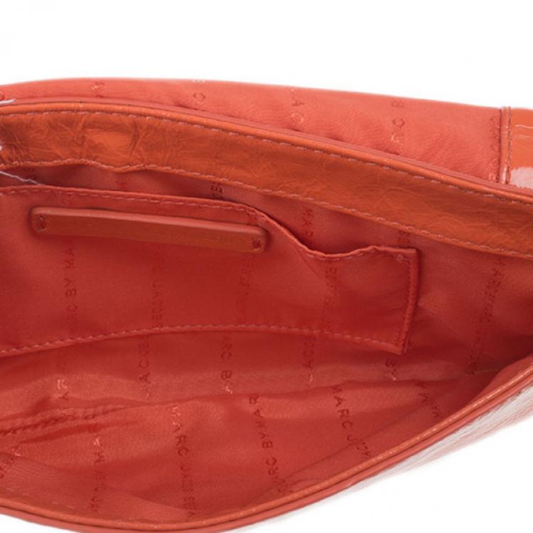 Pre Owned Marc by Marc Jacobs Orange Glazed Leather Percy Crossbody