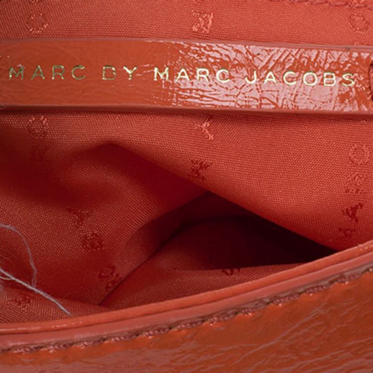 Pre Owned Marc by Marc Jacobs Orange Glazed Leather Percy Crossbody