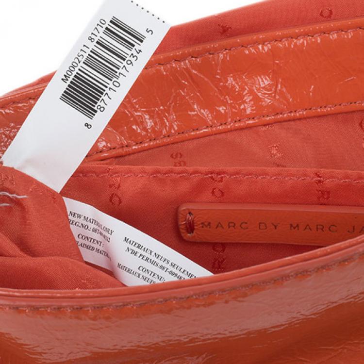 Pre Owned Marc by Marc Jacobs Orange Glazed Leather Percy Crossbody