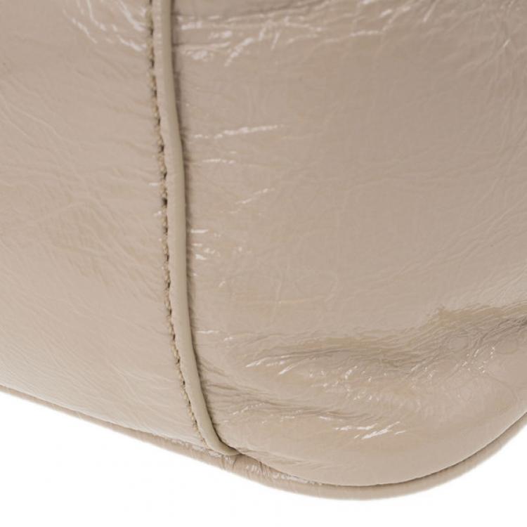 Pre Owned Marc by Marc Jacobs Taupe Glazed Leather Lea Crossbody