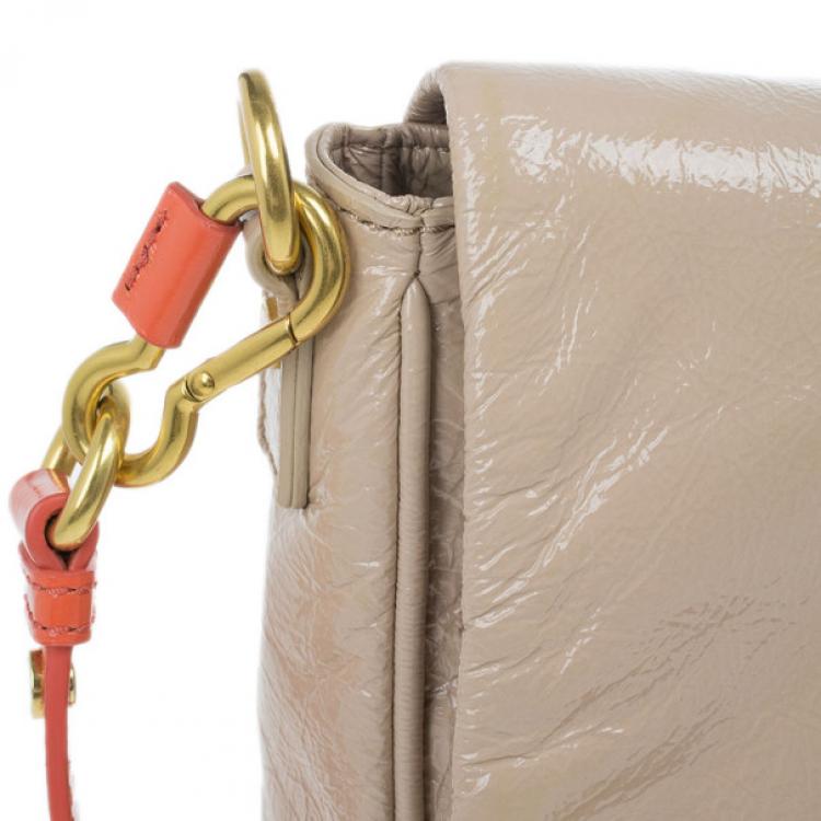 Pre Owned Marc by Marc Jacobs Taupe Glazed Leather Lea Crossbody