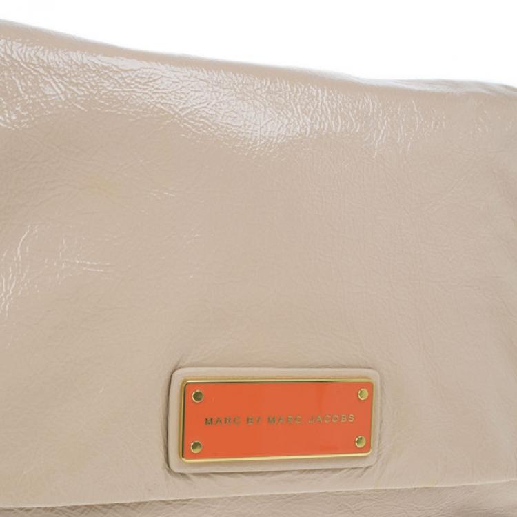 Pre Owned Marc by Marc Jacobs Taupe Glazed Leather Lea Crossbody