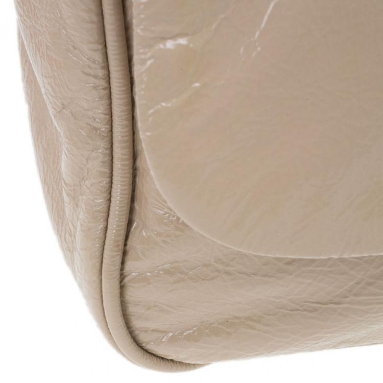 Pre Owned Marc by Marc Jacobs Taupe Glazed Leather Lea Crossbody