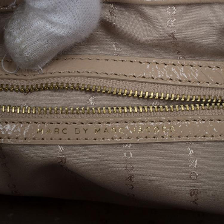 Pre Owned Marc by Marc Jacobs Taupe Glazed Leather Lea Crossbody