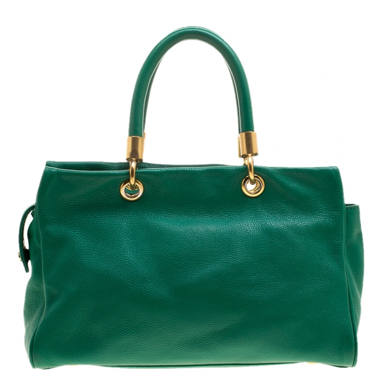 Pre Owned Marc by Marc Jacobs Green Leather Bentley Tote