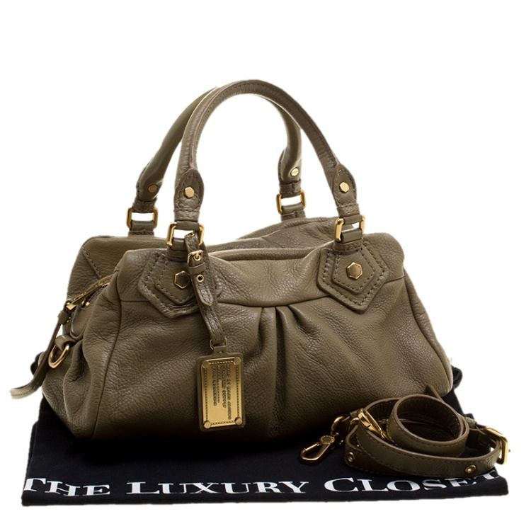 Pre Owned Marc by Marc Jacobs Taupe Leather Classic Q Baby Groovee Bag