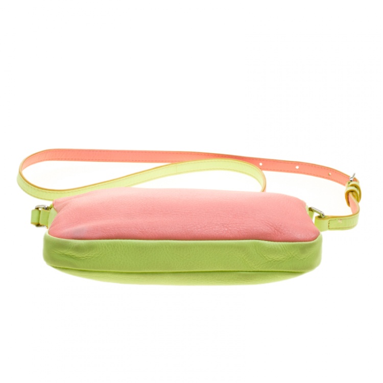 Pre Owned Marc by Marc Jacobs Pink/Green Leather Crossbody Bag