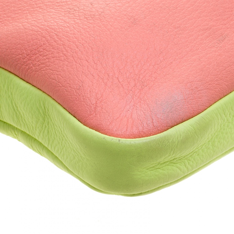 Pre Owned Marc by Marc Jacobs Pink/Green Leather Crossbody Bag