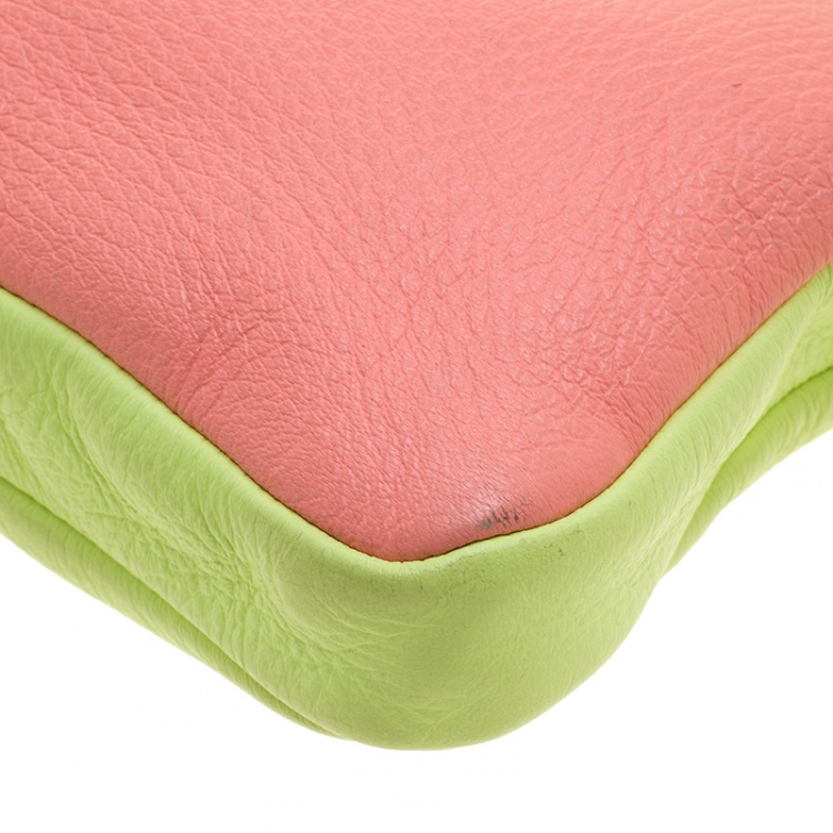 Pre Owned Marc by Marc Jacobs Pink/Green Leather Crossbody Bag