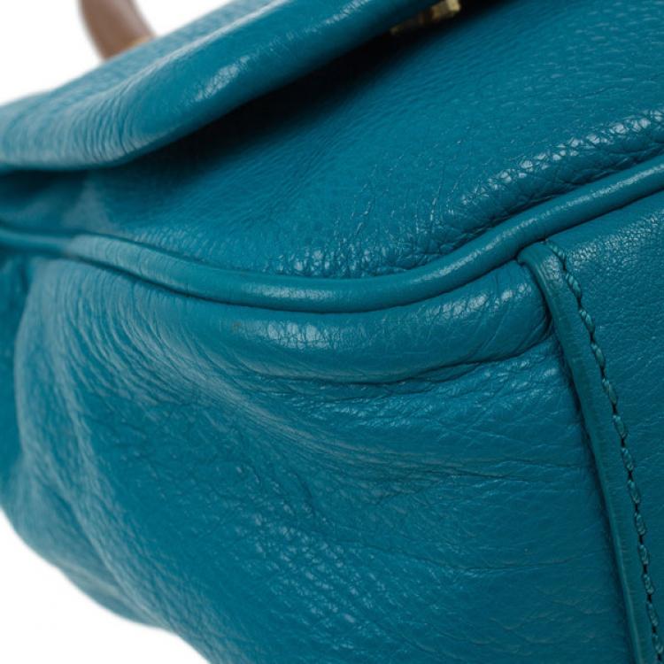 Pre Owned Marc by Marc Jacobs Blue Leather Too Hot To Handle Top Handle Bag