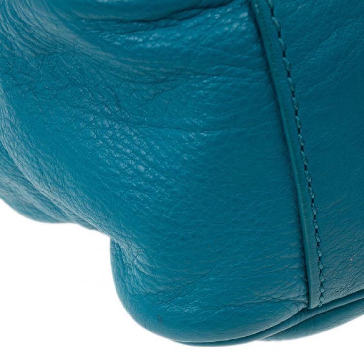 Pre Owned Marc by Marc Jacobs Blue Leather Too Hot To Handle Top Handle Bag