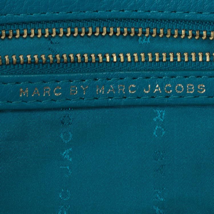 Pre Owned Marc by Marc Jacobs Blue Leather Too Hot To Handle Top Handle Bag