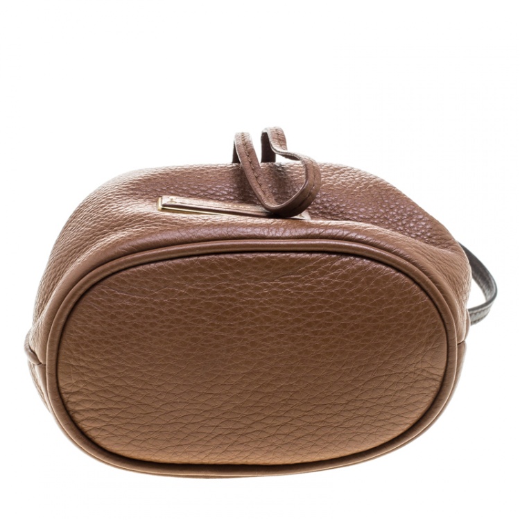 Pre Owned Marc By Marc Jacobs Brown Leather Mini Too Hot to Handle Drawstring Bucket Crossbody Bag