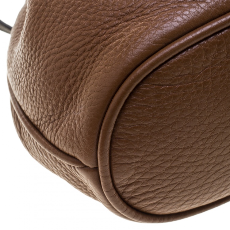 Pre Owned Marc By Marc Jacobs Brown Leather Mini Too Hot to Handle Drawstring Bucket Crossbody Bag