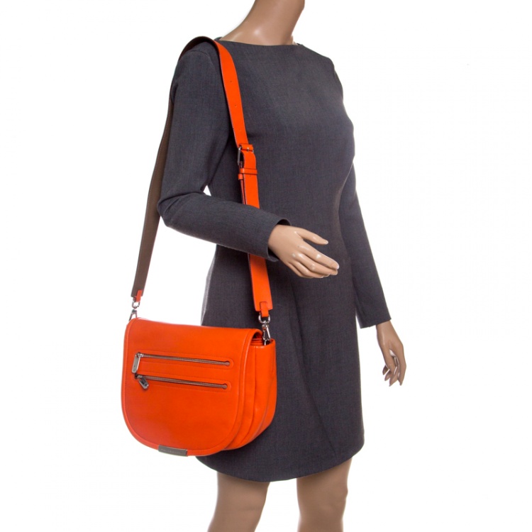 Pre Owned Marc by Marc Jacobs Orange Leather Large Luna Shoulder Bag