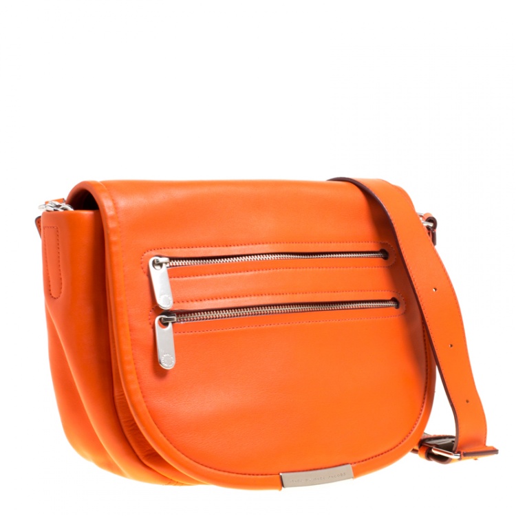 Pre Owned Marc by Marc Jacobs Orange Leather Large Luna Shoulder Bag