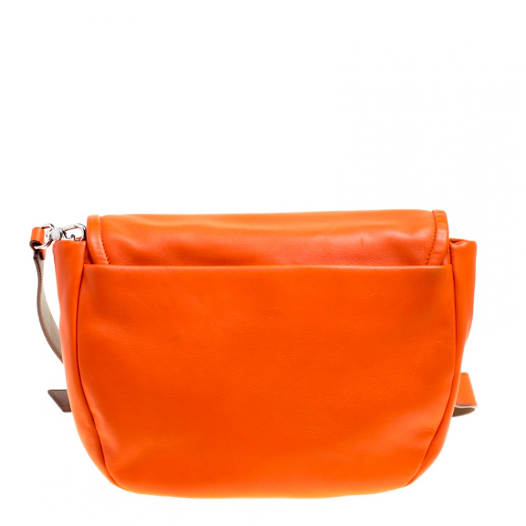 Pre Owned Marc by Marc Jacobs Orange Leather Large Luna Shoulder Bag