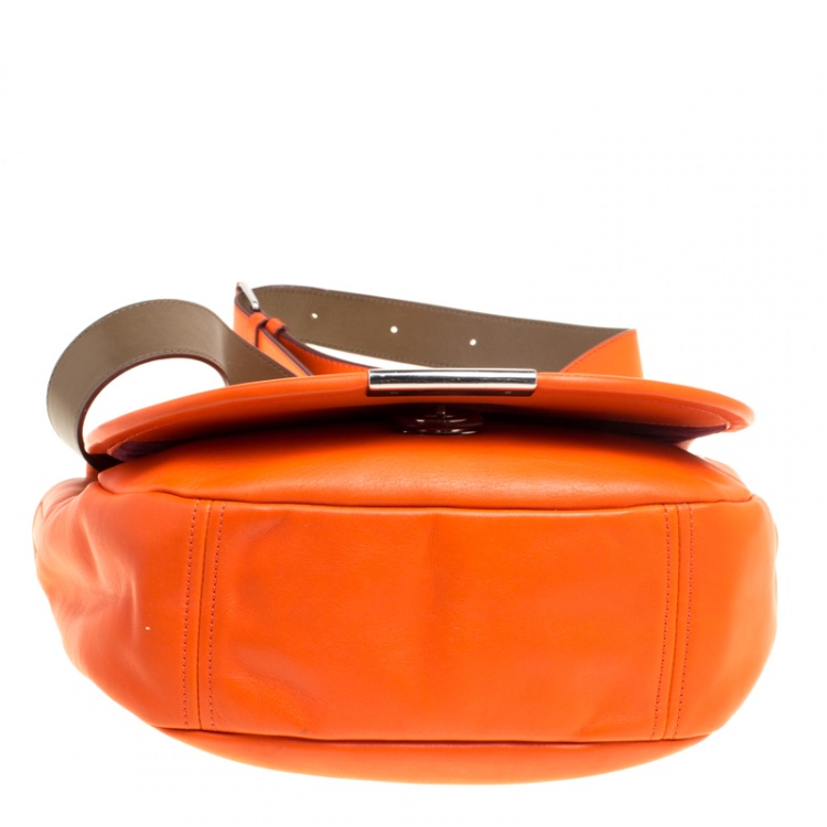 Pre Owned Marc by Marc Jacobs Orange Leather Large Luna Shoulder Bag