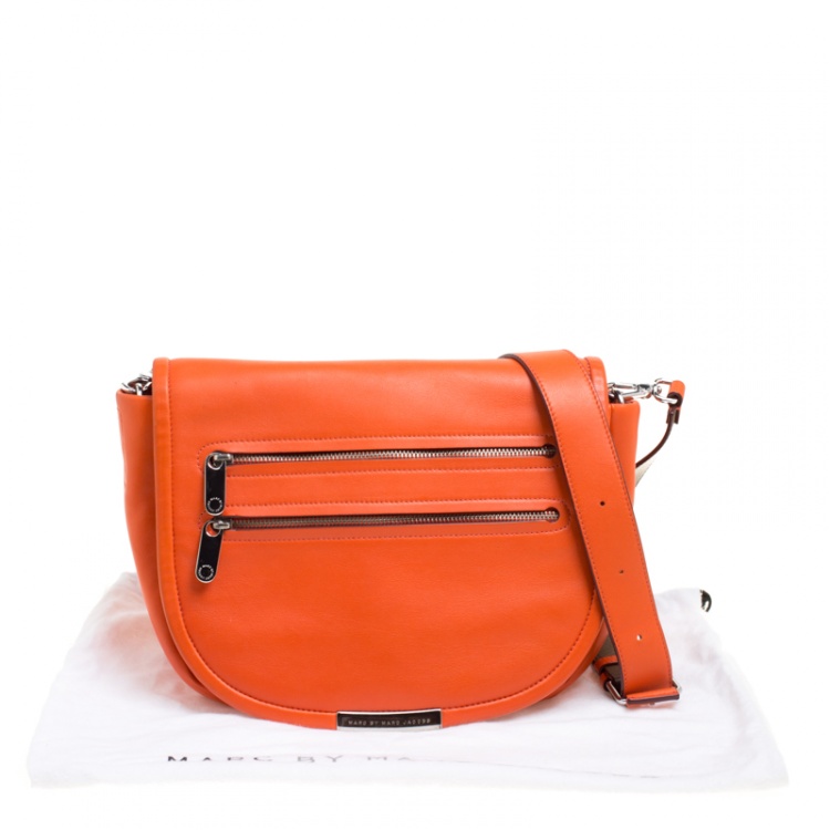 Pre Owned Marc by Marc Jacobs Orange Leather Large Luna Shoulder Bag