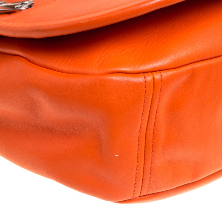 Pre Owned Marc by Marc Jacobs Orange Leather Large Luna Shoulder Bag