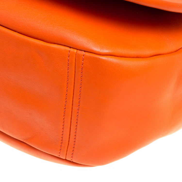 Pre Owned Marc by Marc Jacobs Orange Leather Large Luna Shoulder Bag