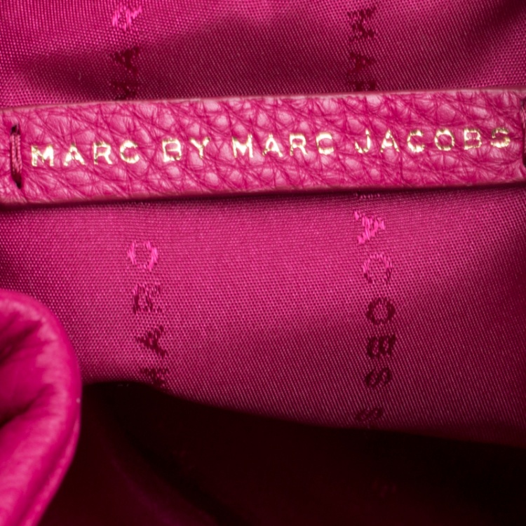 Pre Owned Marc by Marc Jacobs Hot Pink Leather Mini Too Hot to Handle Drawstring Bucket Crossbody Bag