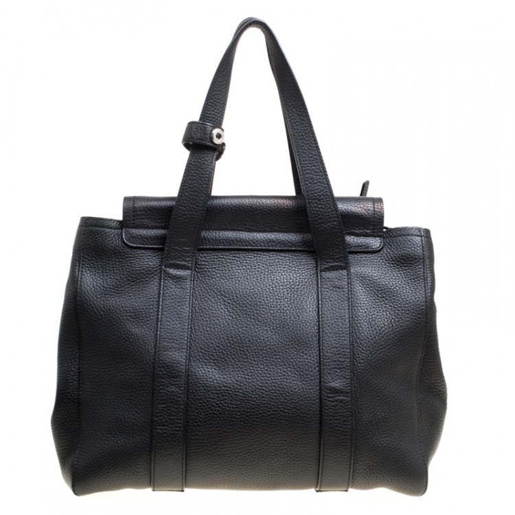 Pre Owned Marc by Marc Jacobs Black Leather Turnlock Bowler Bag