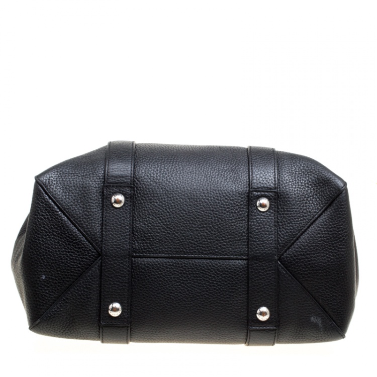 Pre Owned Marc by Marc Jacobs Black Leather Turnlock Bowler Bag