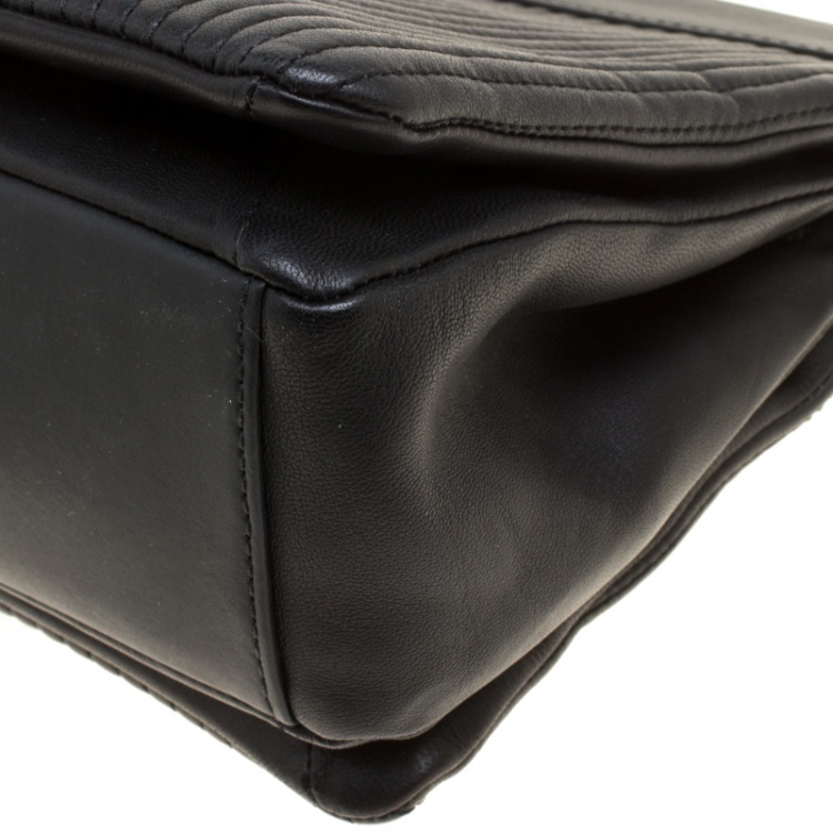 Pre Owned Marc by Marc Jacobs Black Leather East End Lady Rei Clutch 