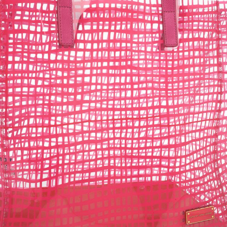 Pre Owned Marc by Marc Jacobs Pink Check Transparent Tote