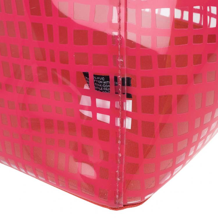 Pre Owned Marc by Marc Jacobs Pink Check Transparent Tote