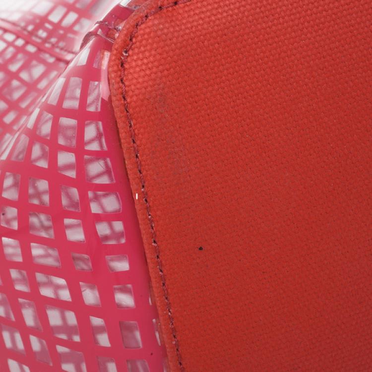 Pre Owned Marc by Marc Jacobs Pink Check Transparent Tote