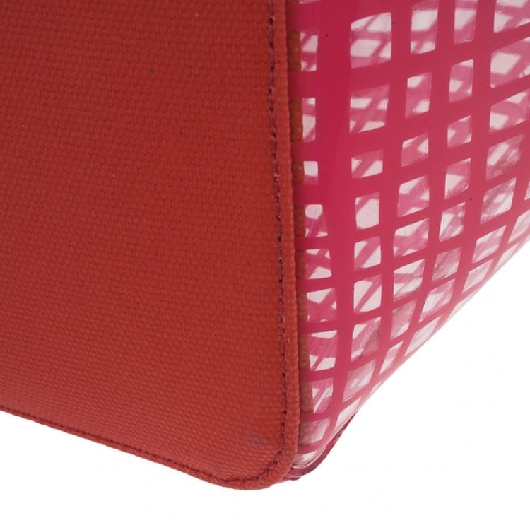 Pre Owned Marc by Marc Jacobs Pink Check Transparent Tote