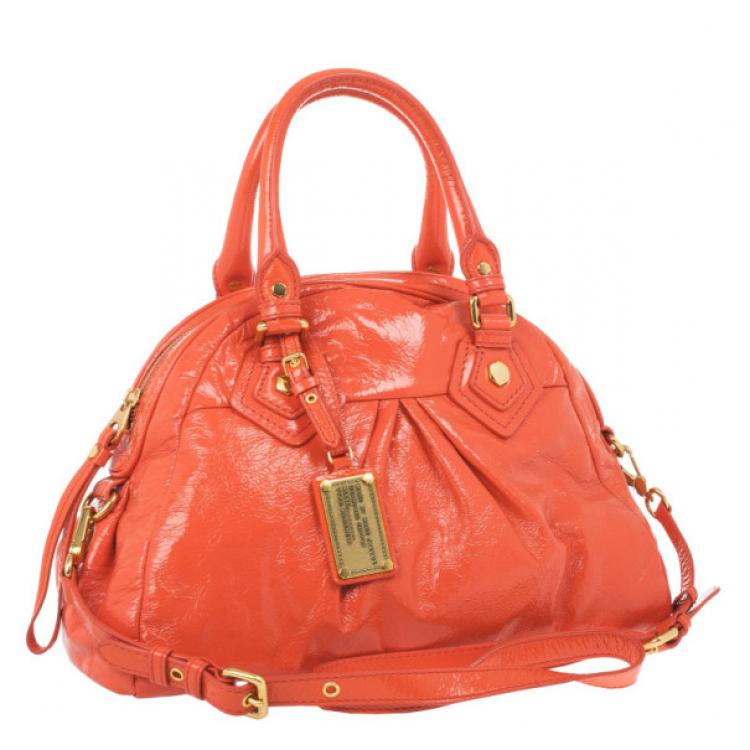 Pre Owned Marc by Marc Jacobs Vibrant Orange Classic Q Baby Aidan Satchel